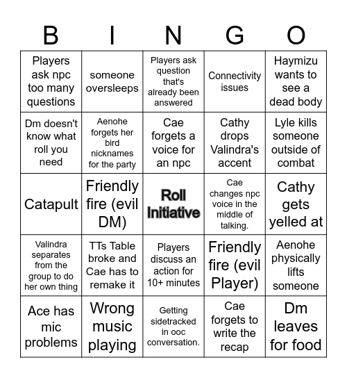 FFI Bingo Card Bingo Card