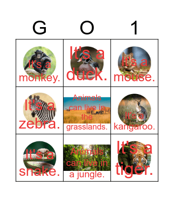 Pictures & Simple Sentences Bingo Card