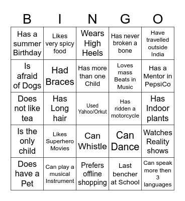 Ignite Her-Know your colleagues Bingo Card