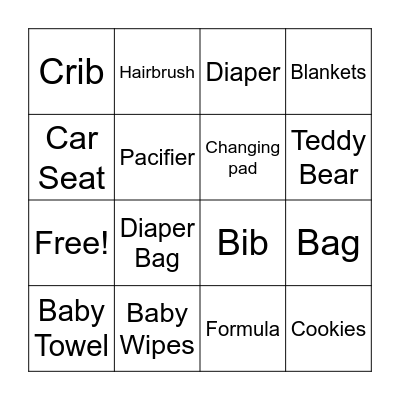 BABY SHOWER! Bingo Card