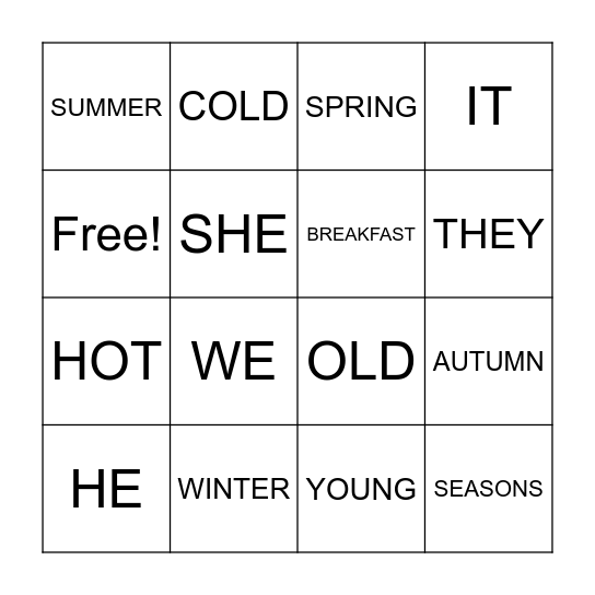 Bingo Card