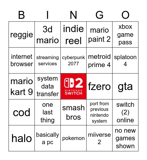 switch 2 direct Bingo Card