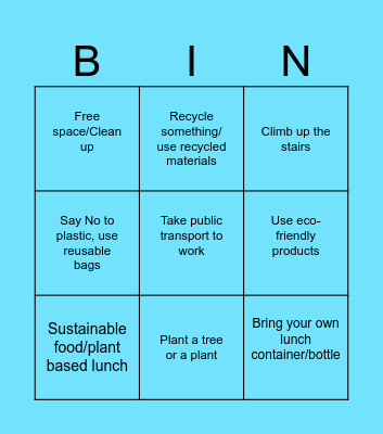 EARTH DAY Bingo Card