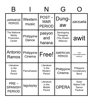 Artistic Bingo: Color Your Way to Victory Bingo Card