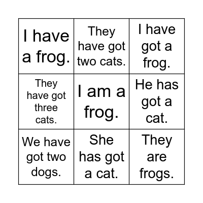 Bingo have got, to be Bingo Card