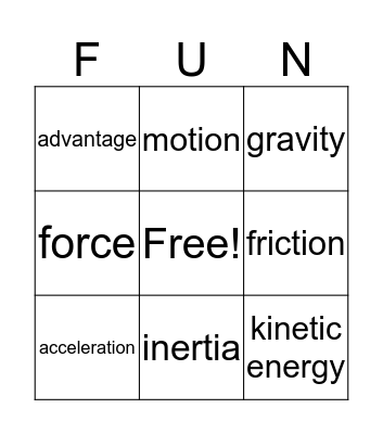 Science Bingo Card
