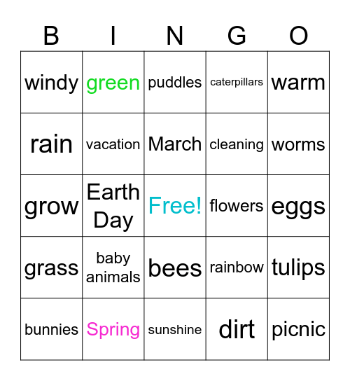 Spring Bingo! Bingo Card