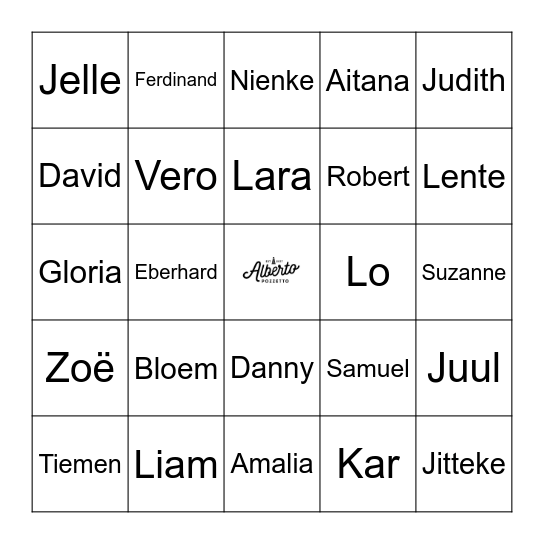 Alberto's bingo Card