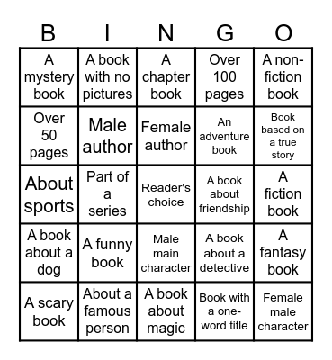 READING BINGO Card