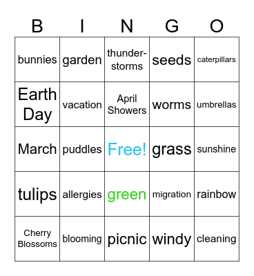 Spring Bingo! Bingo Card