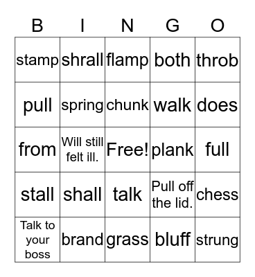 Level 2 Unit 2 BINGO Card