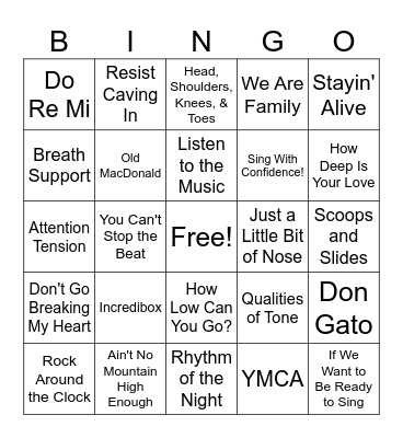 KING TUT'S SONG LIST Bingo Card
