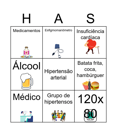 Hipertensão arterial Bingo Card