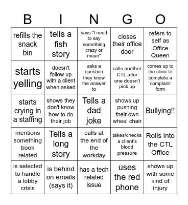 Office Bingo #1 Bingo Card