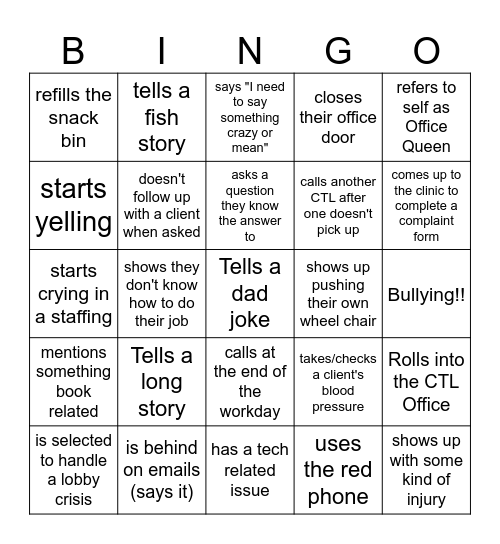 Office Bingo #1 Bingo Card