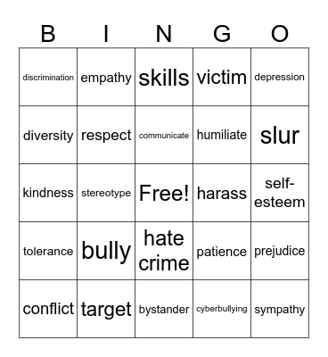 Harassment and Discrimination Bingo Card