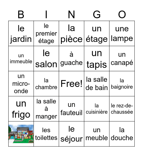 La maison Bingo Card