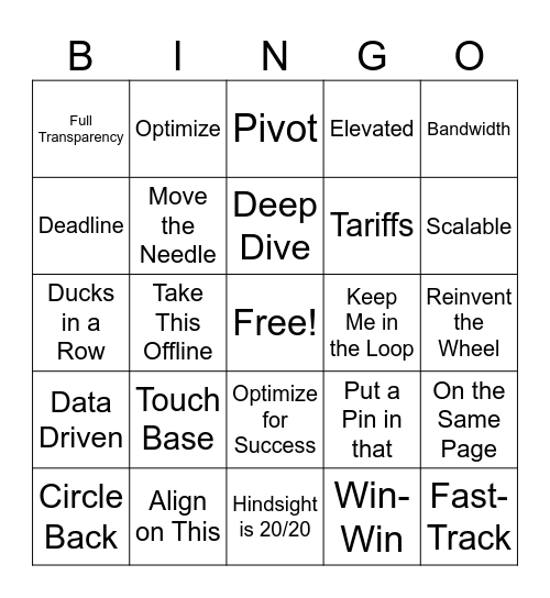 Important Pant Document Bingo Card