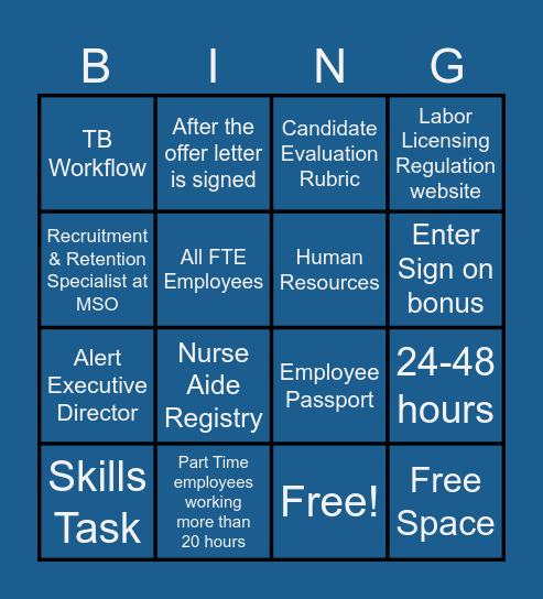 PCSC Bingo Card