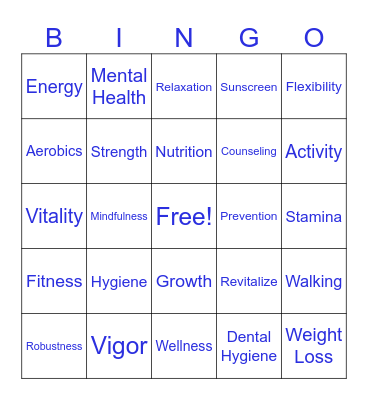 WELLNESS BINGO Card