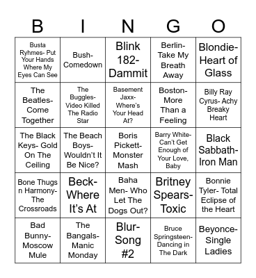 Radio Bingo "B"ingo Bingo Card