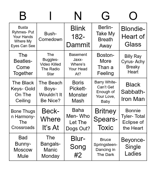 Radio Bingo "B"ingo Bingo Card