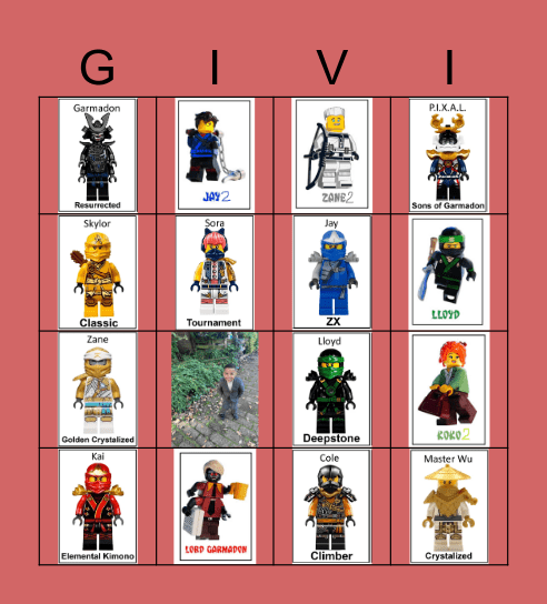 Ninjago bingo Card