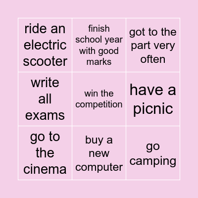 very cool spring Bingo Card