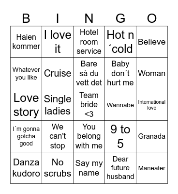 Ida + Sindre = Sant Bingo Card