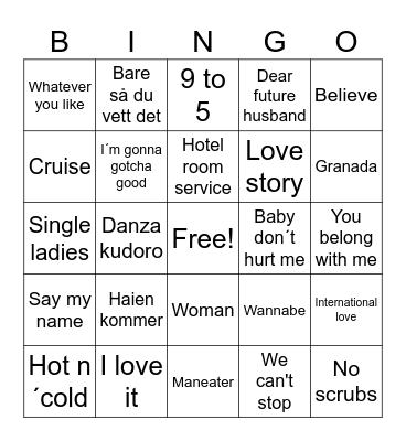 Ida + Sindre = Sant Bingo Card
