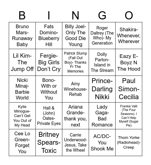 Radio Bingo Short Kings & Queens Bingo Card