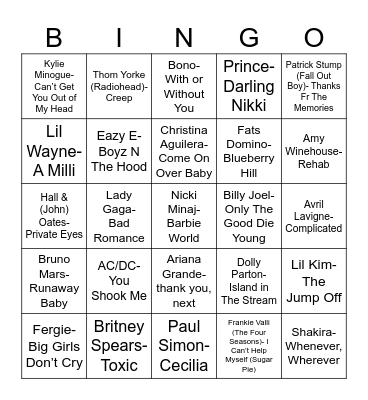 Radio Bingo Short Kings & Queens Bingo Card