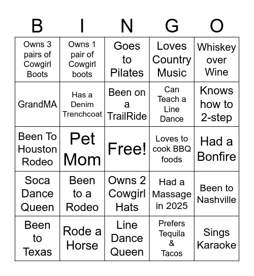 Ladies Night! Bingo Card