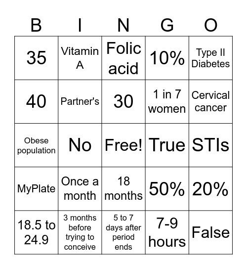Bingo Card