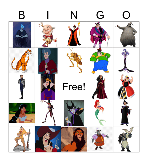 Villian Bingo Card