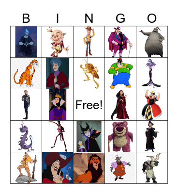 Villian Bingo Card
