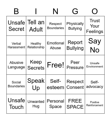Safety BINGO Card