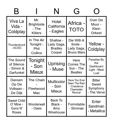 OLYMPIA RONDE 1 Bingo Card