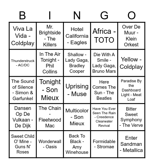 OLYMPIA RONDE 1 Bingo Card