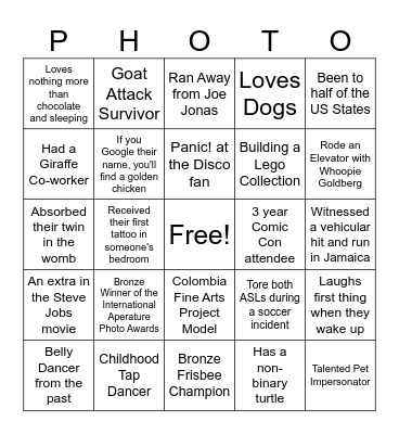 Get to Know Me Bingo Card