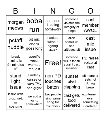 Jeremy JPT Bingo Card