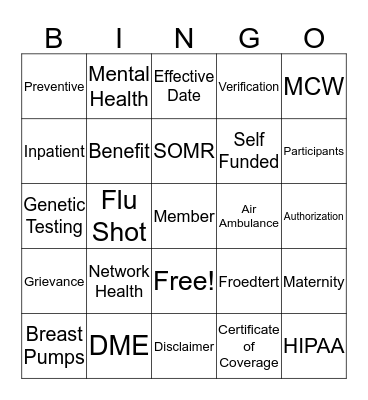 Customer Service Week!! Bingo Card