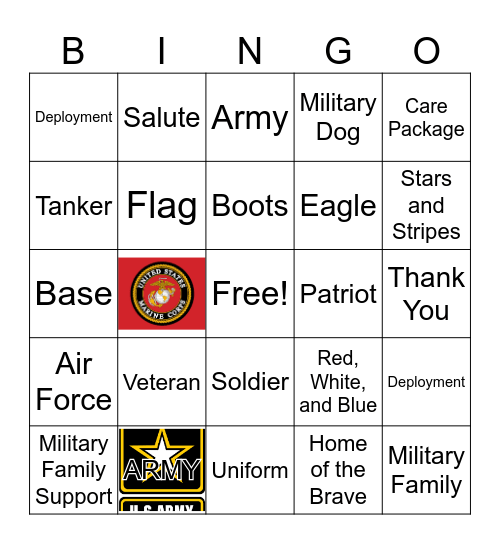Month of the Military Child Bingo Card