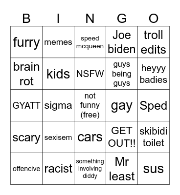 BRAIN ROT Bingo Card