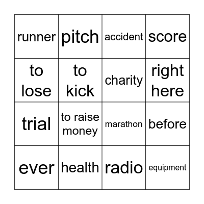 vocab Bingo Card