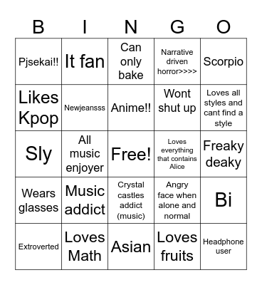 Narsharshars bingoo Bingo Card