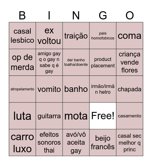 THAI BL Bingo Card