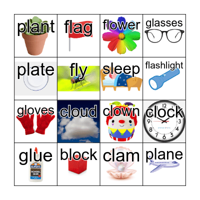 /l/ sounds Bingo Card