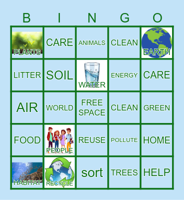 EARTH DAY Bingo Card
