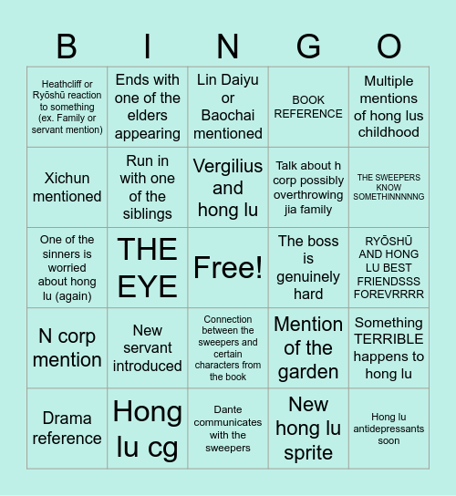 Intervallo: Nocturnal Aweeping (7.5) Bingo Card